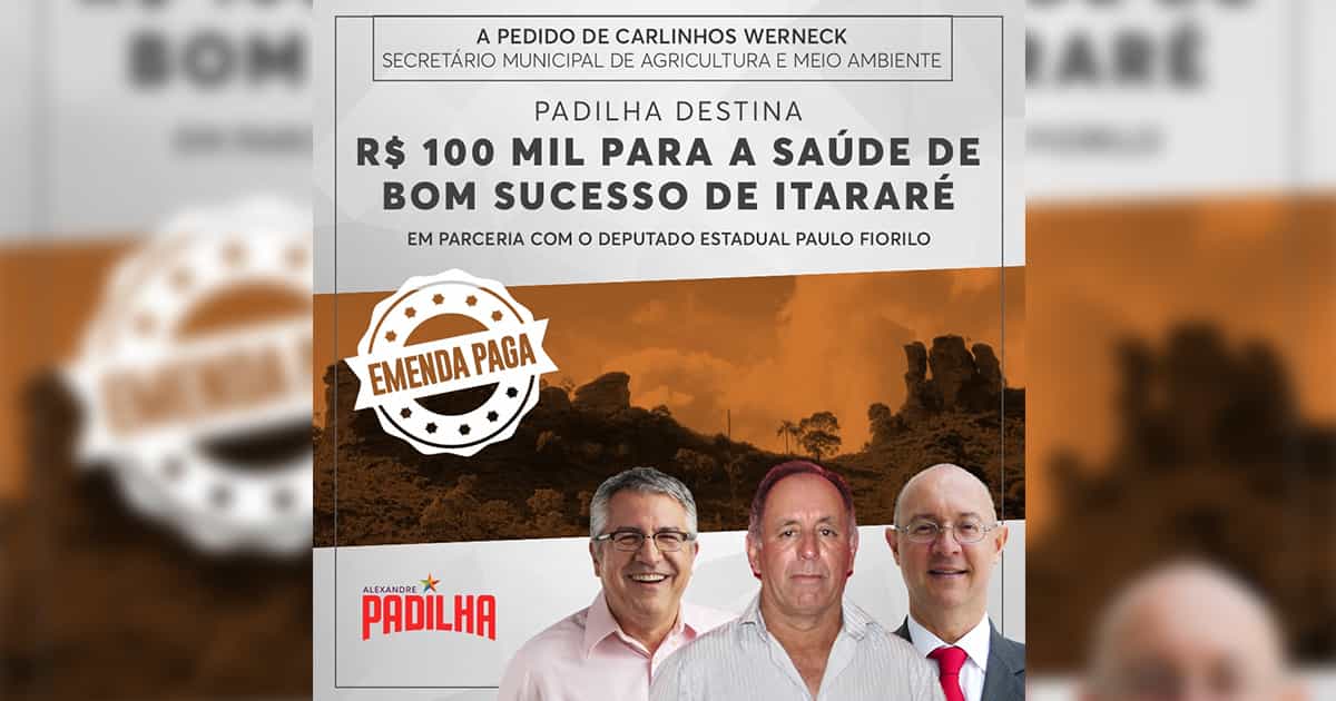 Emenda Carlos Werneck Padilha Fiorilo Bom Sucesso de Itararé