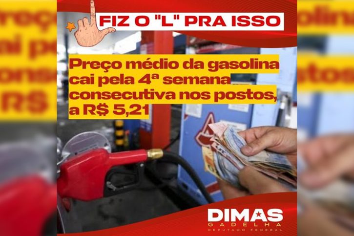 Dimas Gadelha comemora queda do preço dos combustíveis feita pelo Governo Lula