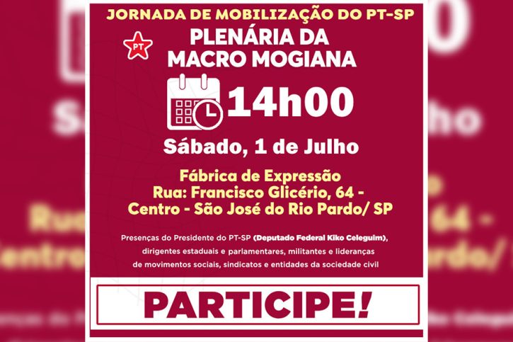 Jornada do PT Macro Mogiana Convite