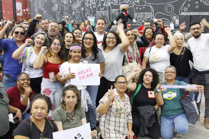 Juliana Cardoso ato em defesa do MST e das deputadas PT PSOL
