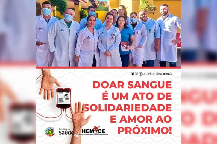 Prefeito Alexandre Felix coordena com HEMOCE campanha de doação de Sangue em Ararendá(CE)