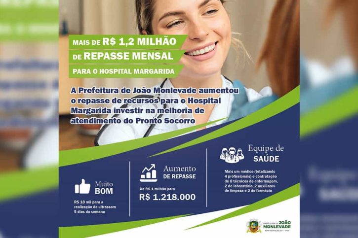 Prefeito Laércio Ribeiro aumenta repasse de verbas em R$ 200 mil para hospital de João Monlevade (MG)